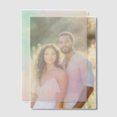 グリーンピンクブルーの美しいレインボーシェード ベラム紙招待状 (オフセット (カップル))