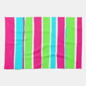グリーンピンクブルーストライプ キッチンタオル (横)