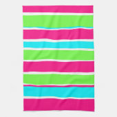 グリーンピンクブルーストライプ キッチンタオル (縦)