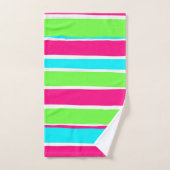 グリーンピンクブルーストライプ バスタオルセット (ハンドタオル)