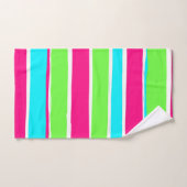 グリーンピンクブルーストライプ バスタオルセット (ハンドタオル)