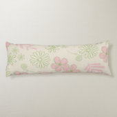 グリーンピンクベージュレトロY2K 70sフラワーパターン ボディピロー (裏面)