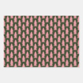 グリーンピンクホリデーラッピング紙シート ラッピングペーパーシート (正面)