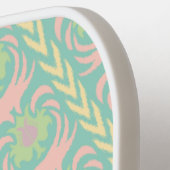 グリーンピンクボホフローラフォークパターパーソナライズされたン ピックルボールラケット (左詳細)