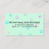 グリーンピンクポーボーディングドッグペットグルーミング 名刺 (正面)