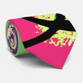 グリーンピンクミッドセンチュリー抽象芸術落書きグランジき ネクタイ (ロール)