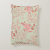 グリーンピンクレトロY2K 70s花柄 アクセントクッション (裏面(縦))