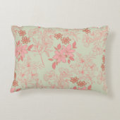 グリーンピンクレトロY2K 70s花柄 アクセントクッション (裏面)