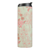 グリーンピンクレトロY2K 70s花柄 タンブラー (回転左)