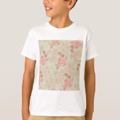 グリーンピンクレトロY2K 70s花柄 Tシャツ (正面)