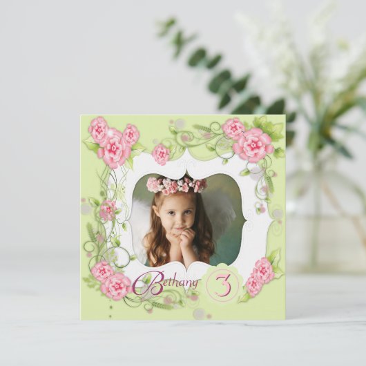 グリーンピンクローズガールズ3rd誕生日パーティー 招待状 (スタンド正面)