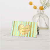 グリーンピンクローズ結婚のテーブル番号カード プレイスカード (裏面)