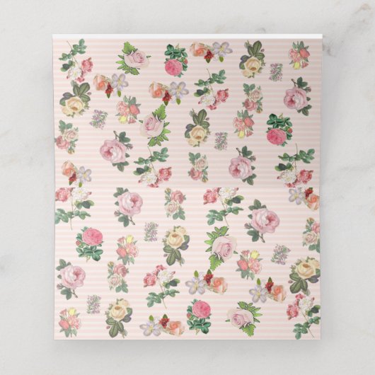 グリーンピンクローズ結婚のテーブル番号カード プレイスカード (内部開封)