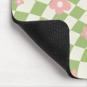 グリーンピンク市松模様にフローラ マウスパッド (コーナー)