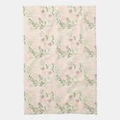 グリーンピンク熱帯フローラ春夏 キッチンタオル (縦)