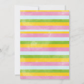 グリーンピンク私たちの小さな光の太陽の光1番目の誕生日 招待状 (裏面)