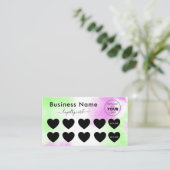 グリーンピンク絞り染め追加ロゴ割引ミニマルガーリー ロイヤリティカード (スタンド正面)