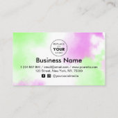 グリーンピンク絞り染め追加ロゴ割引ミニマルガーリー ロイヤリティカード (裏面)