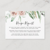 グリーンピンク赤面フローラ結婚のレシピ要求 エンクロージャーカード (正面)