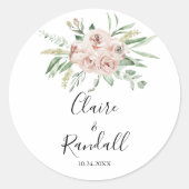 グリーンピンク赤面結婚フローラ ラウンドシール (正面)