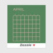 グリーンピンク4月の団体や組織 シール (シート)