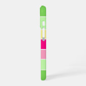 グリーンピンク&イエローストライプレンズモノグラム電話ケース iPhone 16ケース (左側面)