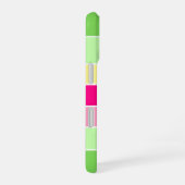 グリーンピンク&イエローストライプレンズモノグラム電話ケース iPhone 16ケース (右側面)