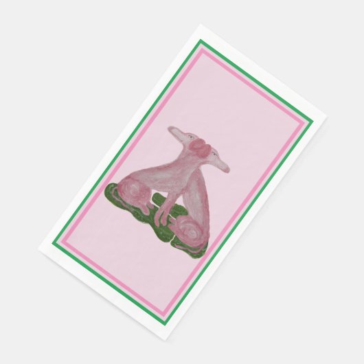 グリーンピンク(犬)スタッフォードドッグス紙ゲストタオル (コーナー)