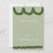 グリーンピンツリーフェアリーライト写真パーソナライズ シーズンカード (裏面)