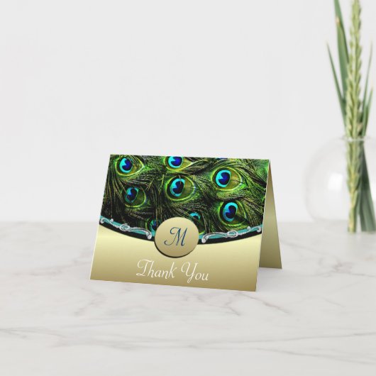 グリーンピーコックのウェディング　サンキューカード サンキューカード (正面)