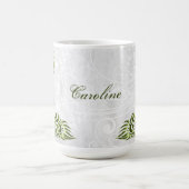 グリーンピーコックコパーソナライズされたーヒーマグ コーヒーマグカップ (中央)