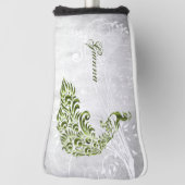 グリーンピーコックパーソナライズされたゴルフヘッドカバー ゴルフヘッドカバー (回転90)