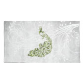 グリーンピーコックピローパーソナライズされたケース 枕カバー (裏面-左)