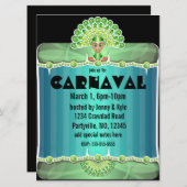 グリーンピーコックレディーカーニバル招待状 招待状 (正面/裏面)