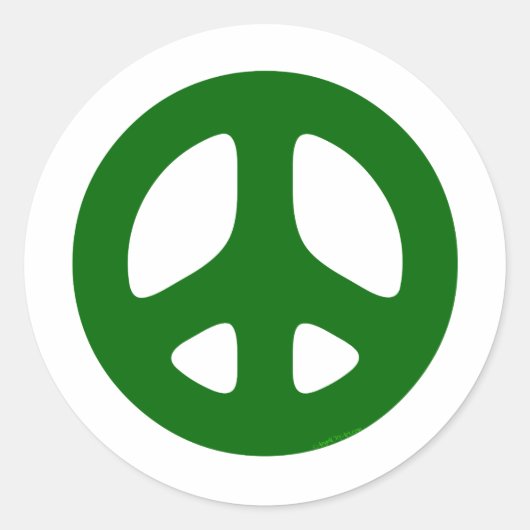 グリーンピースのサインのシール ラウンドシール (正面)