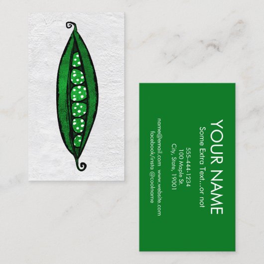 グリーンピースの名刺 – かわいい野菜 名刺 (正面/裏面)