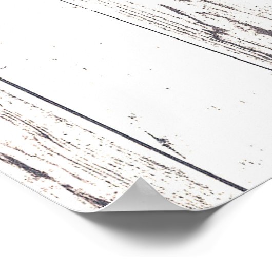 グリーンピースの白い木の素朴な農家の芸術 ポスター (角)