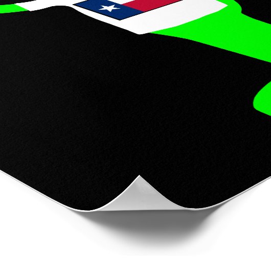 グリーンピースサインエイリアンテキサス州ファンポスター ポスター (角)