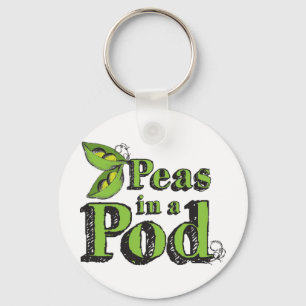 グリーンピーススケッチ野菜アート2 Peas in a Pod キーホルダー