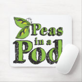 グリーンピーススケッチ野菜アート2 Peas in a Pod マウスパッド (マウス)