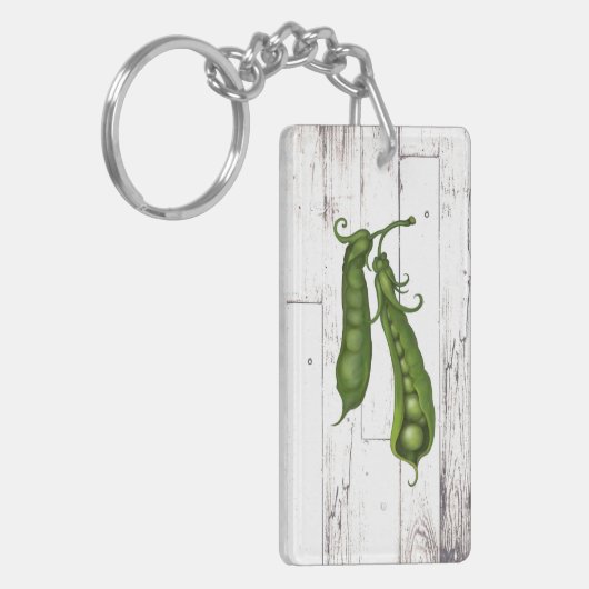 グリーンピースピーホワイトウッドファームハ素朴ウスシック キーホルダー (正面左)