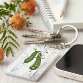 グリーンピースピーホワイトウッドファームハ素朴ウスシック キーホルダー (正面右)