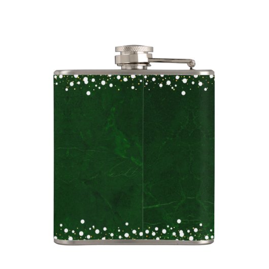 グリーンピース喜び愛クリスマススノーフレークモダン フラスク (裏面)