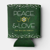 グリーンピース喜び愛クリスマススノーフレークモダン 缶クーラー (裏面)