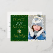 グリーンピース ジョイ ラブ フォト スノーフレーク リアル ゴールド 箔シーズンポストカード (正面/裏面)