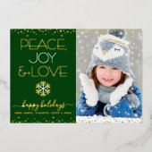 グリーンピース ジョイ ラブ フォト 雪の結晶 本物の金 箔シーズンカード (正面)