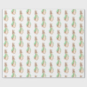 グリーンピーターうさぎ赤ちゃんシャワー ラッピングペーパー (フラット)