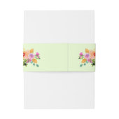 グリーンピーチピンクウォーターカラーボホフローラ結婚ズ 招待状ベリーバンド (裏面例)