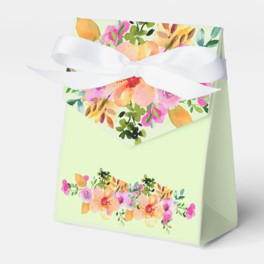 グリーンピーチピンクフローラシック春サマー結婚ズ フェイバーボックス (正面サイド)