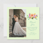 グリーンピーチピンクフローラフォトスクリプト 招待状 (正面)